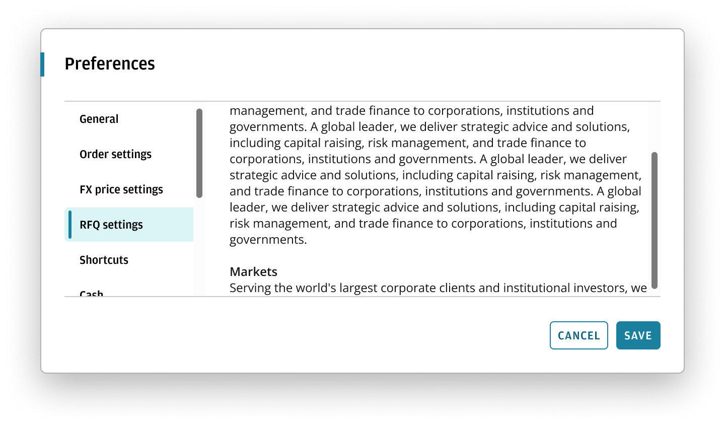 Example of scrolling affordance.